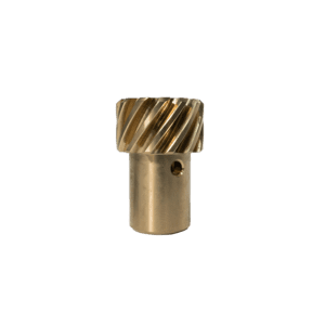 Brass gear on black background.