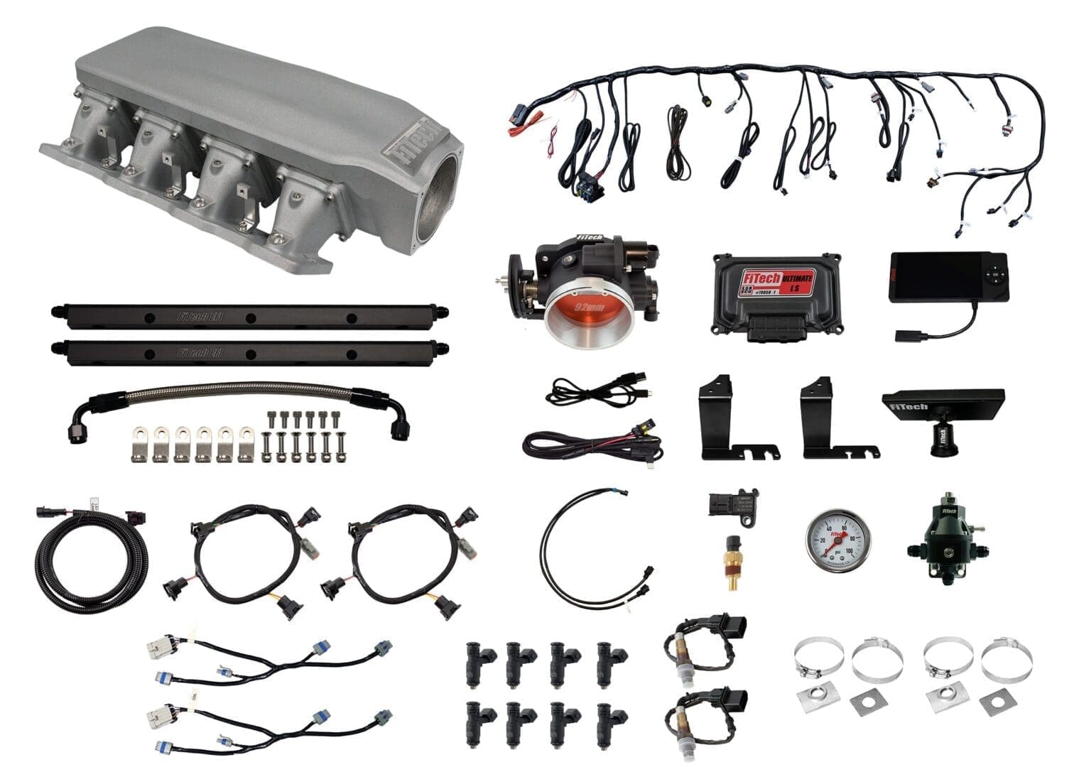 <span style="color:#ED3237;">73303</span><br> Nitro-Port Cast, LS3 500 HP EFI System/ Short LS3 Port Intake/ Dual O2 Sensor/Cable Driven 92mm Throttle Body/ 36lb Injectors/ Without Trans control