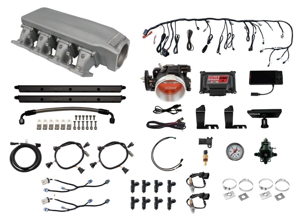 Car engine parts and accessories collection.
