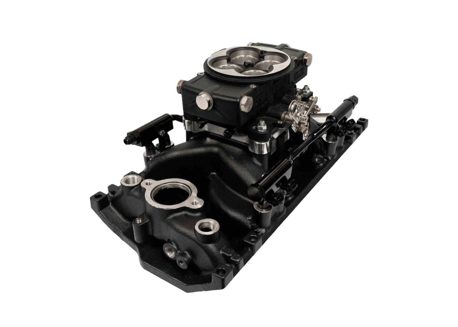 <span style="color:#ED3237;">30-21-615</span><br>Ultra Port, 750 HP Chevy Small Block Vortec, Port EFI System, 4150 Flange Classic Black,3-Bar TMAP, Throttle Body