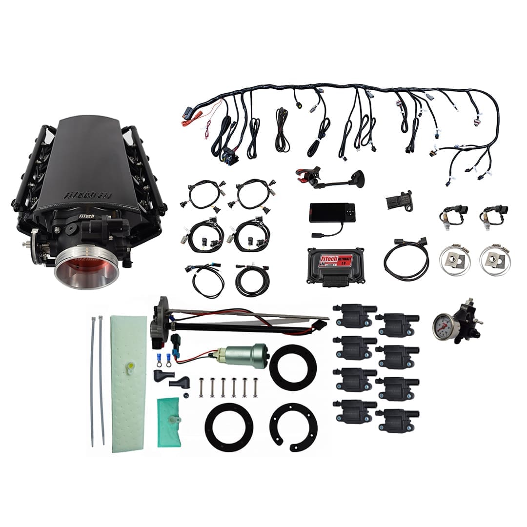 <span style="color:#ED3237;">78634</span><br>Ultimate LS 1000 HP EFI System With Short LS3 Port Intake, In Tank Pump Module, Go Fuel Regulator, & LS3 Coil Pack Set Master Kit