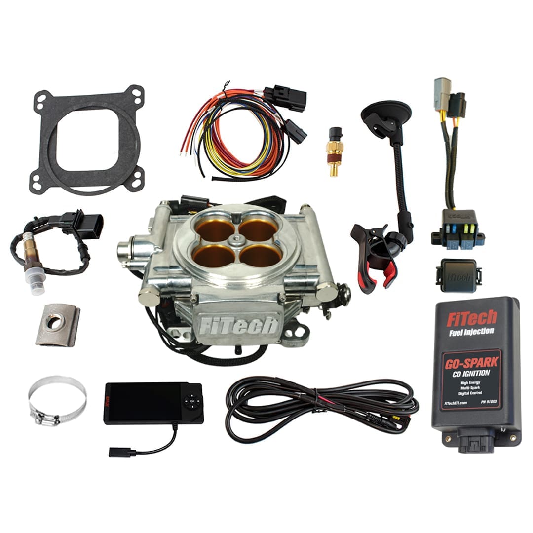 <span style="color:#ED3237;">93013</span><br>Go EFI 8 1200 HP Bright Aluminum Finish System With Go Spark CDI Box Master Kit