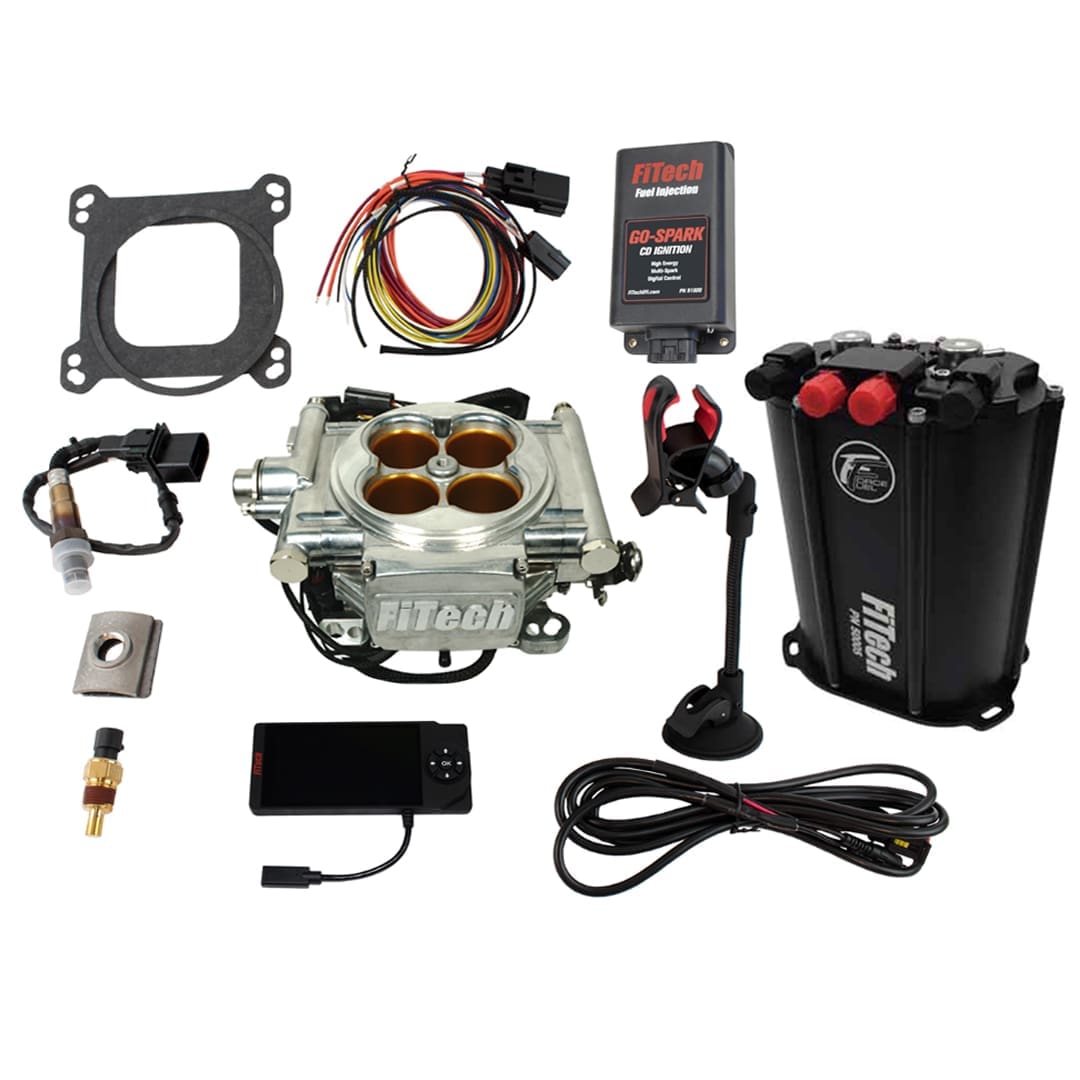 <span style="color:#ED3237;">93543</span><br>Go EFI 8 1200 HP Bright Aluminum Finish System With Dual Pump Force Fuel Delivery & Go Spark CDI Box Master Kit