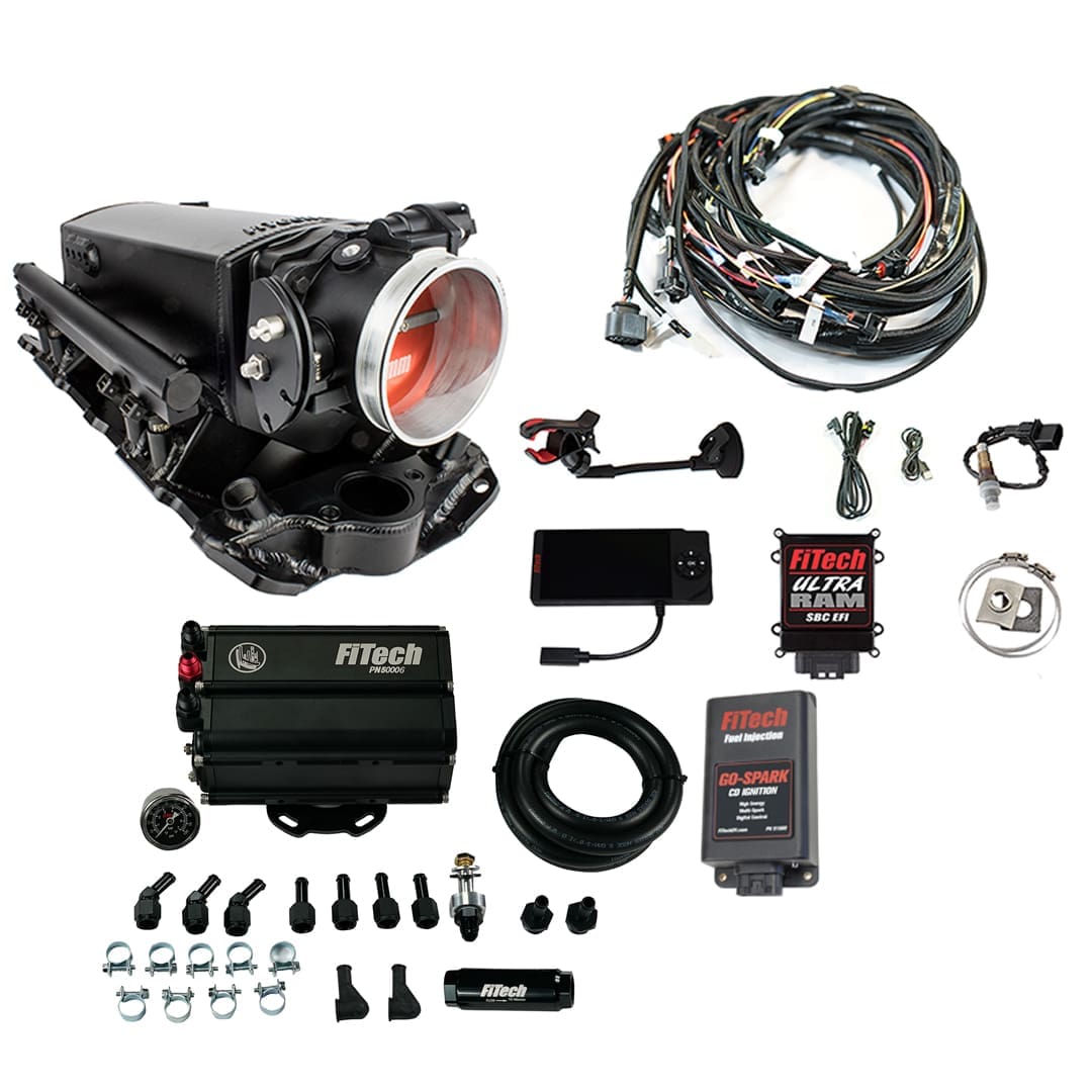 <span style="color:#ED3237;">93731</span><br>Ultra Ram 650 HP Chevy Small Block EFI System With Force Fuel Mini Delivery & Go Spark CDI Box Master Kit