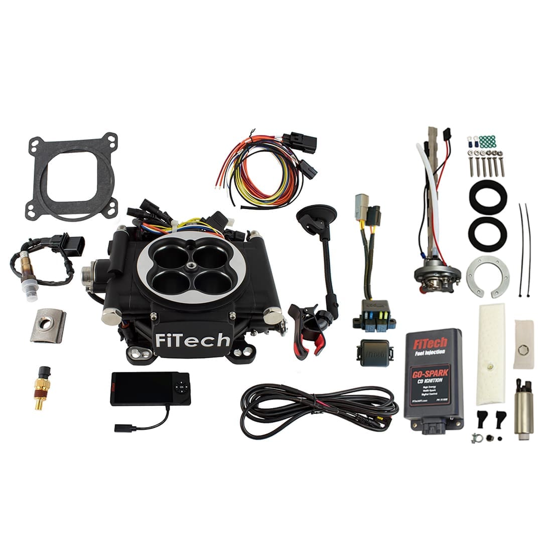 <span style="color:#ED3237;">96202</span><br>Go EFI 4 600 HP Matte Black EFI System With Go Fuel 340 LPH In-Tank & Go Spark CDI Box Master Kit