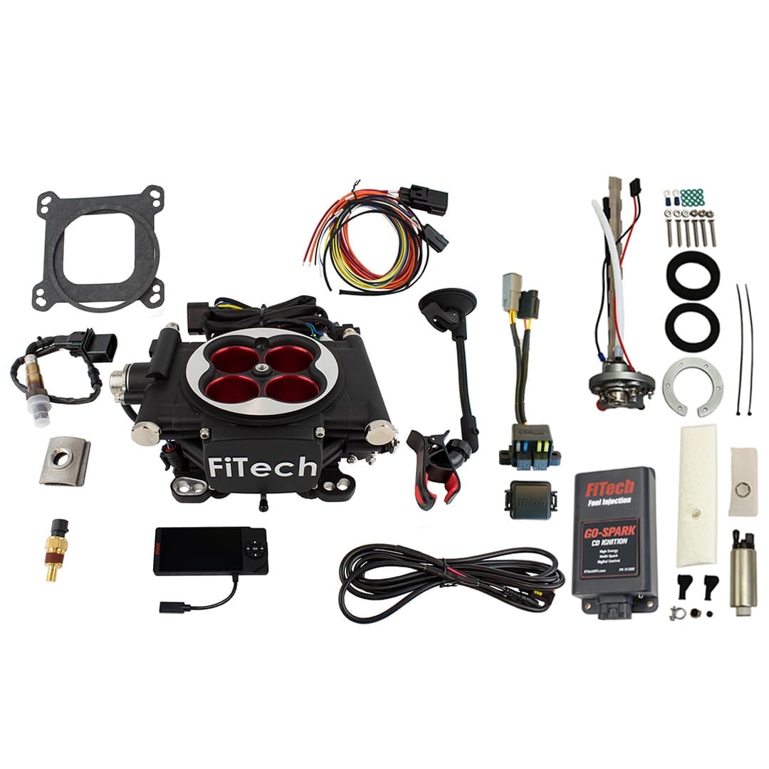 <span style="color:#ED3237;">96204</span><br>Go EFI 4 600 HP Power Adder Matte Black EFI System With Go Fuel 340 LPH In-Tank & Go Spark CDI Box Master Kit