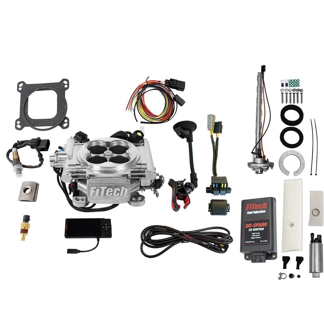 <span style="color:#ED3237;">96206</span><br>Go EFI 4 600 HP Power Adder Bright Aluminum EFI System With Go Fuel 340 LPH In-Tank & Go Spark CDI Box Master Kit